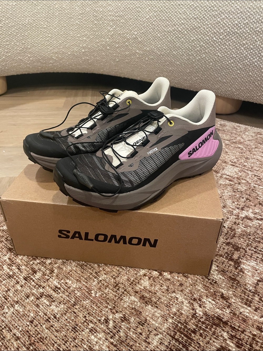 Salomon Women's Black, Gray and Pink Trail Running Shoes